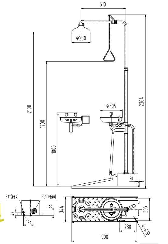 Carbon Steel Automatic Evacuation Anti-Freeze Composite Eyewash1.png